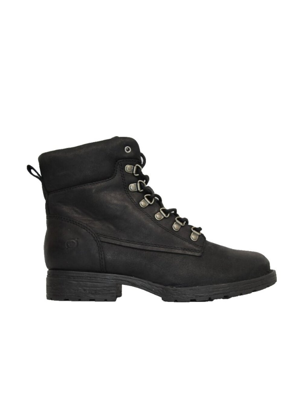 New! Born Codi Lace-Up Boot Black Suede Moto Biker Boot Hiker Sz 8.5 M DD558